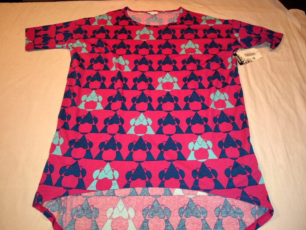 Lularoe Irma Tunic Shirt Women's Size Small S Disney Minnie Mouse Geo NWT NEW
